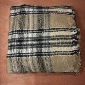 Plaid Tan and Black Scarf